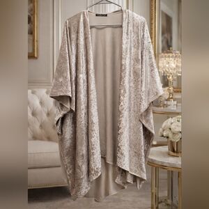 NWOT One Size Do Everything in Love Beige Velvet Cardigan